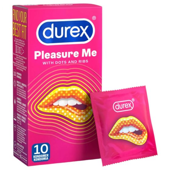 Durex Pleasure Me - vroubkovaný a tečkovaný kondom (10 ks)