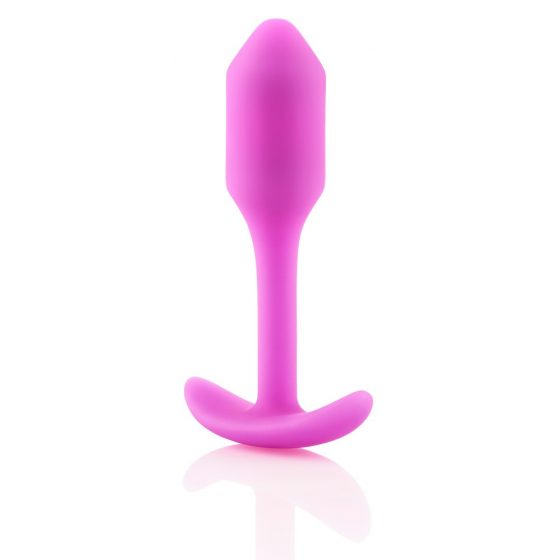 b-vibe Snug Plug 1 - anální dildo s vnitřní váhou (55g) - růžové