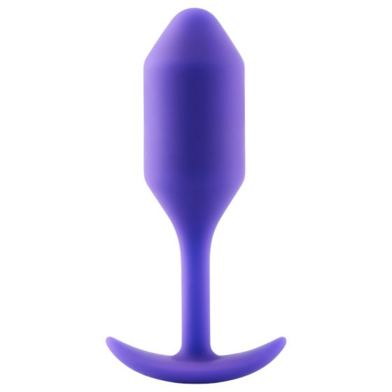 b-vibe Snug Plug 2 - anální dildo s dvojitou kuličkou (114 g) - fialové