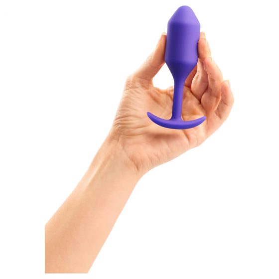 b-vibe Snug Plug 2 - anální dildo s dvojitou kuličkou (114 g) - fialové