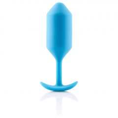   b-vibe Snug Plug 3 - anální dildo s dvojitou kuličkou (180g) - modré