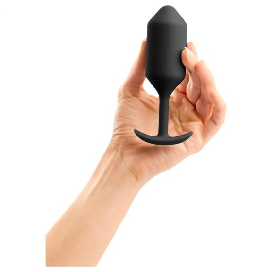 b-vibe Snug Plug 3 - anální dildo s dvojitou kuličkou (180g) - černé