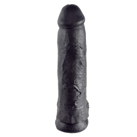 Královský Kok 12 s varlaty velké dildo (30 cm) - černé