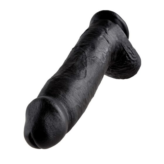 Královský Kok 12 s varlaty velké dildo (30 cm) - černé