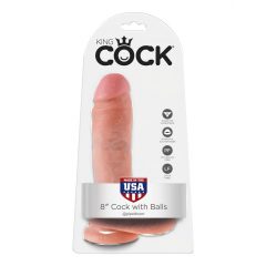 King Cock 8 realistický dildo varlaty (20 cm) - přírodní