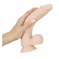   Nature Skin Medium Bendable Dildo- realistické dildo s přísavkou - tělová barva (střední)