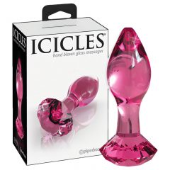   Icicles No. 79 - kuželové skleněné anální dildo (růžové)