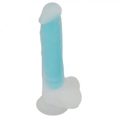   You2Toys - Glow in the Dark - svítící dildo s varlaty a přísavkou