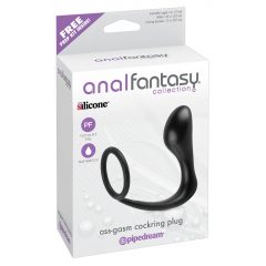   analfantasy ass-gasm plug - anální dildo s kroužkem na penis (černý)