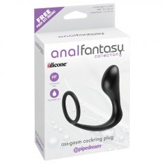   analfantasy ass-gasm plug - anální dildo s kroužkem na penis (černý)