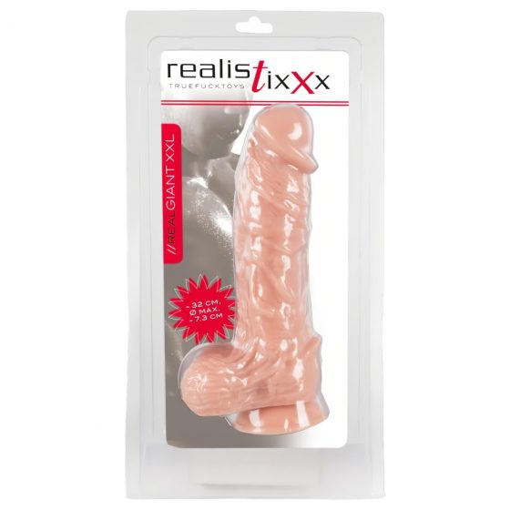 realistixxx Giant XXL - velké realistické dildo s přísavkou (32cm) - tělová barva