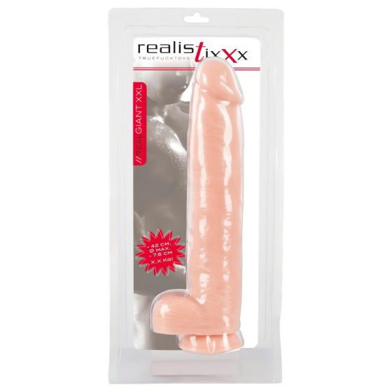 realistixxx Giant 3XL - velké realistické dildo s přísavkou (42cm) - tělová barva