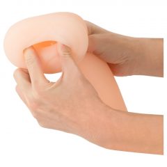   Nature Skin Pussy Masturbator - extra hluboký masturbátor, realistická vagína v pouzdře (tělová barva-černá)