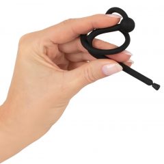   Penisplug Dilator - silikonový uretrální dilatátor se žaludovým kroužkem (0,6mm) - černý