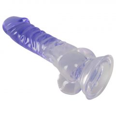   Crystal Clear - dildo se varlatem a přísavkou - 19,5 cm (průsvitné-fialové)