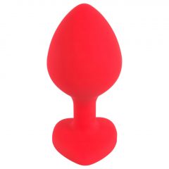   You2Toys Plug Medium - anální dildo s černým kamínkem ve tvaru srdce (červené) - střední