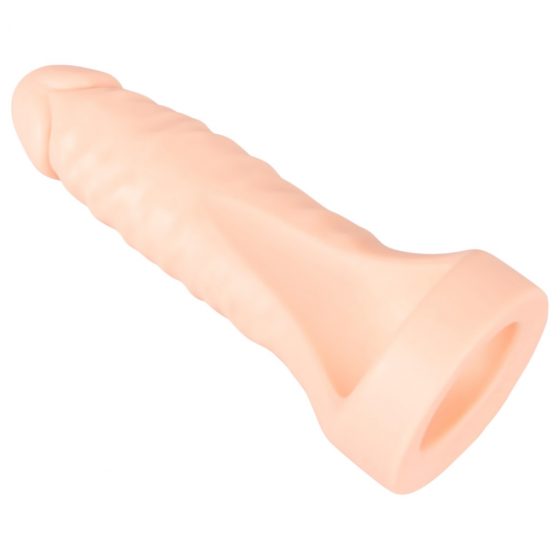 Realistixxx Double F - realistické dildo s kroužkem na penis (přírodní)