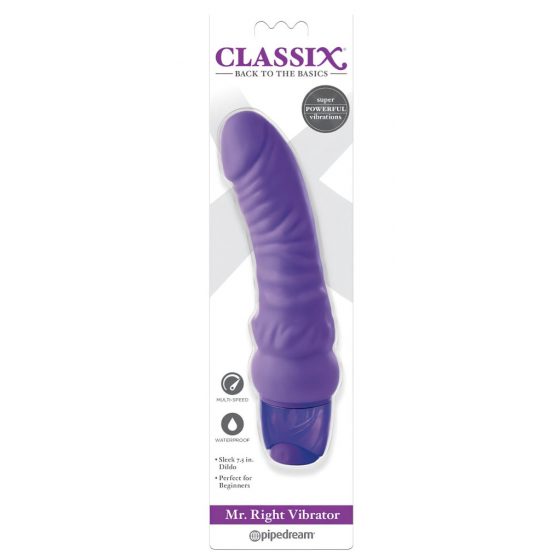 / Classix Mr. Right - silikonový vibrátor na penis pro začátečníky (fialový)