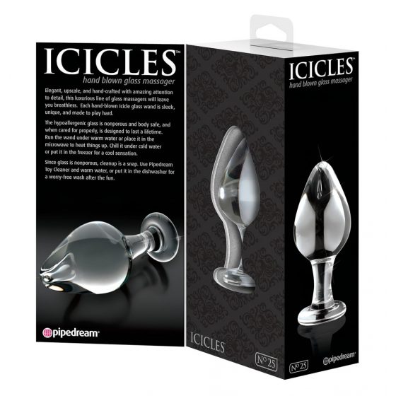 Pipedream Icicles No. 25 - skleněný anální kolík (průhledný)