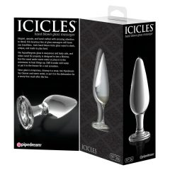   Icicles No. 26 - kuželovité, skleněné anální dildo (průhledné)