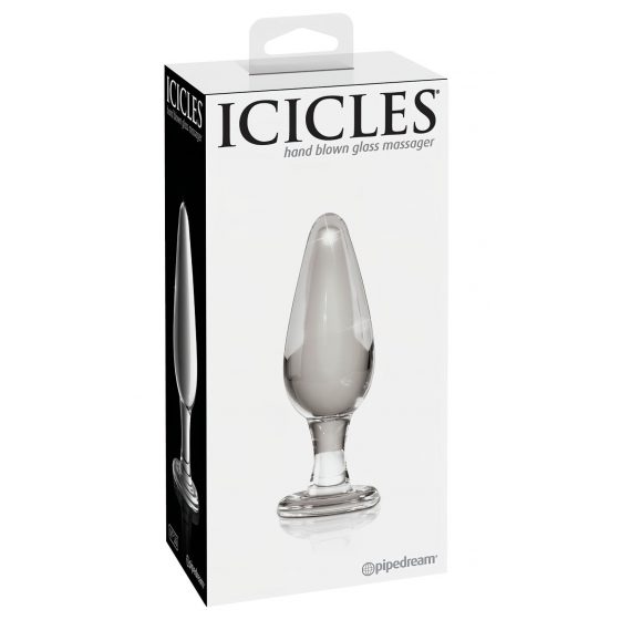 Pipedream Icicles No. 26 - skleněný anální kolík (průhledný)