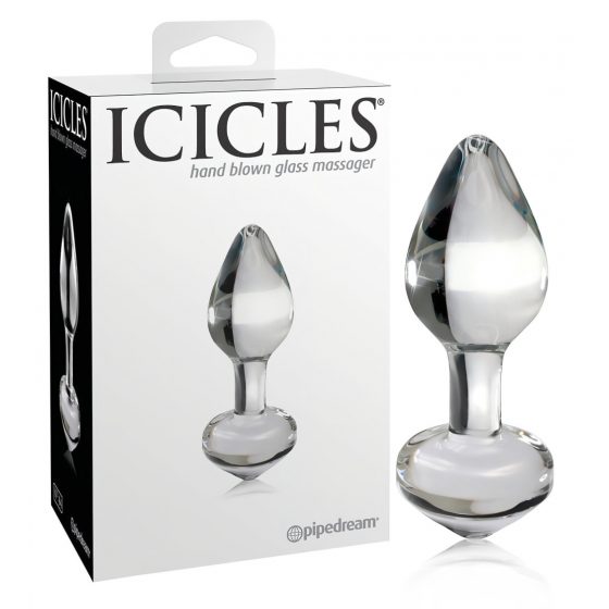 Pipedream Icicles No. 44 - skleněný anální kolík (průhledný)