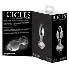   Icicles No. 44 – kuželové, skleněné anální dildo (průhledné)