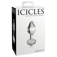   Icicles No. 44 – kuželové, skleněné anální dildo (průhledné)