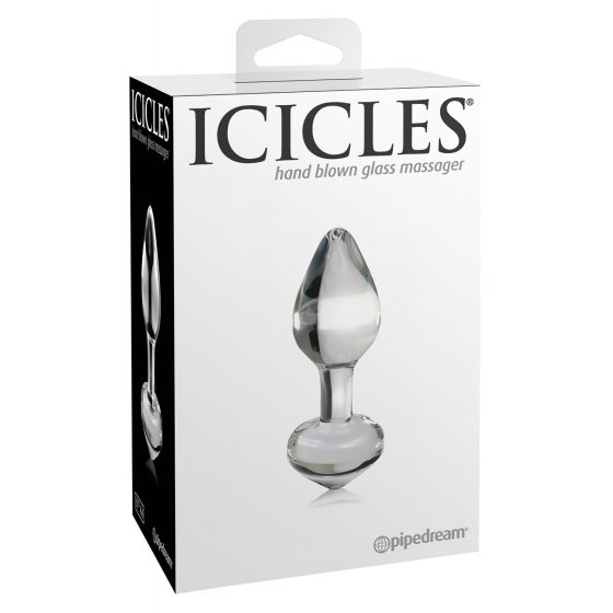 Pipedream Icicles No. 44 - skleněný anální kolík (průhledný)