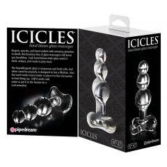   Pipedream Icicles No. 47 - skleněný anální kolík se třemi kuličkami (průhledný)