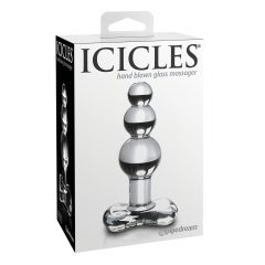   Pipedream Icicles No. 47 - skleněný anální kolík se třemi kuličkami (průhledný)