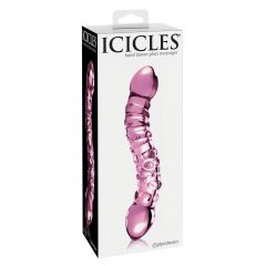   Pipedream Icicles No. 55 - dvojité skleněné dildo na bod G (růžové)