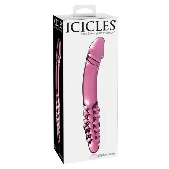 Pipedream Icicles No. 57 - oboustranné skleněné dildo (růžové)