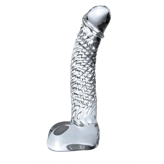 Icicles No. 61 - skleněné dildo s penisem (průsvitné)