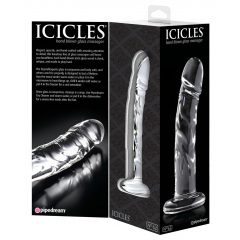 Icicles No. 62 - penisové skleněné dildo (průhledné)