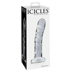 Icicles No. 62 - penisové skleněné dildo (průhledné)