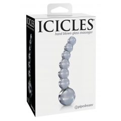   Pipedream Icicles No. 66 - ohnuté skleněné anální korálky (průhledné)