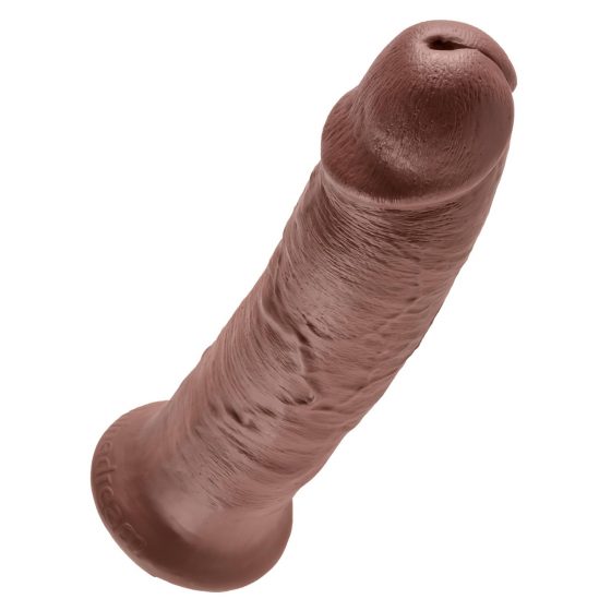 King Cock 10 - velký přísavkový dildo (25 cm) - hnědý