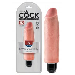   Pipedream King Cock 6″ Vibrating Stiffy - vodotěsný, realistický vibrátor (15cm) - tělová barva