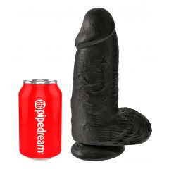   King Cock 9 Chubby - přísavkový dildo s varlaty (23 cm) - černý