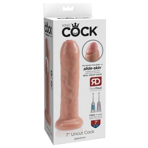 King Cock 7 - realistický dildo (18 cm) - přírodní