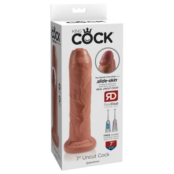 King Cock 7 - realistický dildo (18 cm) - tmavá přírodní