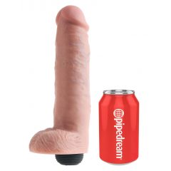   King Cock 10 - realistické stříkající dildo (25cm) - tělová barva