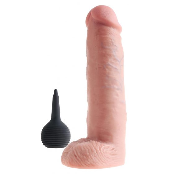 King Cock 10 - realistické stříkající dildo (25cm) - tělová barva