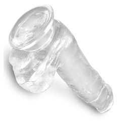 King Cock Clear 6 - malé dildo s varlaty (15 cm)