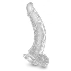   King Cock Clear 7,5 - připínací, testikulární dildo (19 cm)