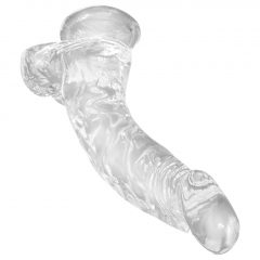   King Cock Clear 7,5 - připínací, testikulární dildo (19 cm)