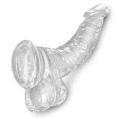   King Cock Clear 7,5 - připínací, testikulární dildo (19 cm)