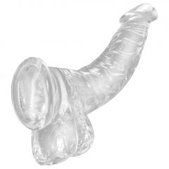   King Cock Clear 7,5 - připínací, testikulární dildo (19 cm)