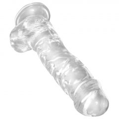   King Cock Clear 8 - připínací, testikulární dildo (20 cm)